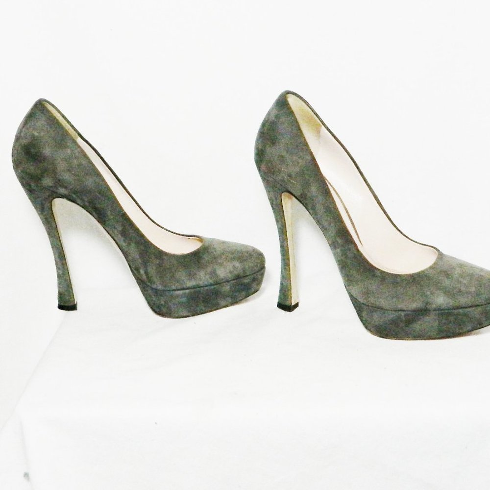 Miu Miu Gray Suede Platform Pumps Heels EU 39 EUC - Picture 5 of 7